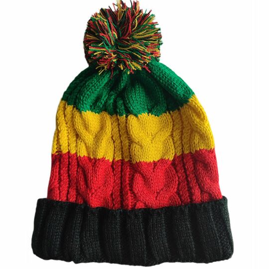 Čepice beanie s bambulí rasta