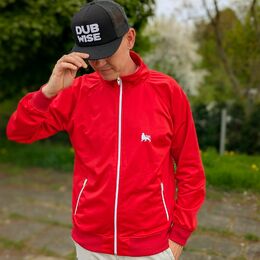 Červená sportovní mikina - oldschool/Lion of Judah