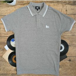 Tričko Polo Lion of Judah - Šedo/bílé