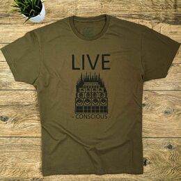 Tričko Live Conscious – Olivové